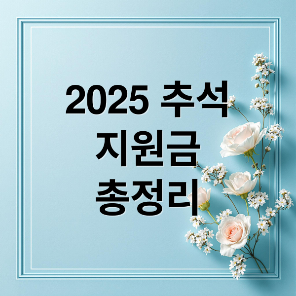2025 추석
지원금
총정리 (2025 추석명절지원금 신청)