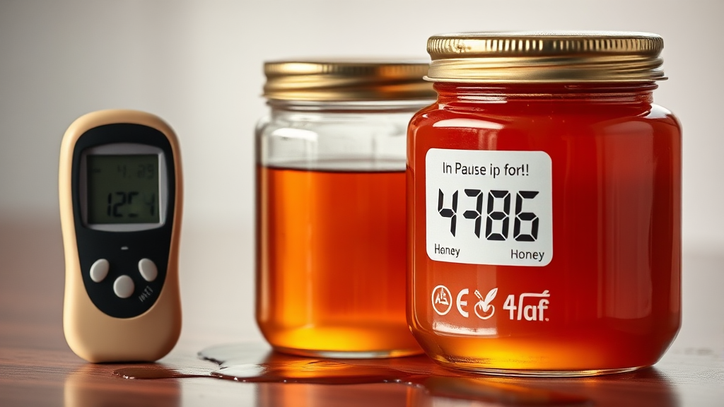 당뇨병 환자의 꿀 섭취, 무엇을 주의해야 할까? (realistic 스타일)