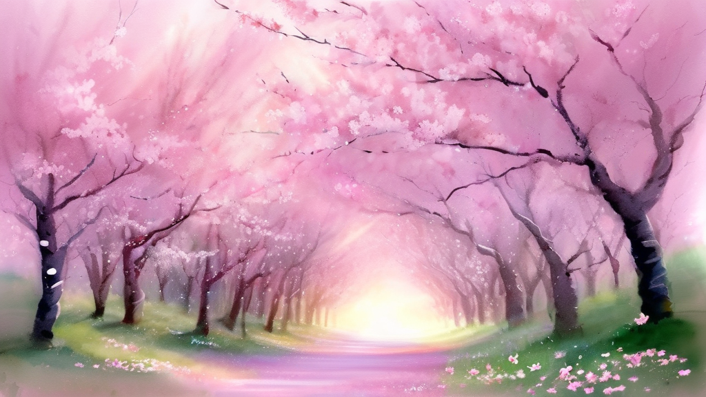 주요 벚꽃 명소별 축제 정보 및 추천 코스 (watercolor 스타일)