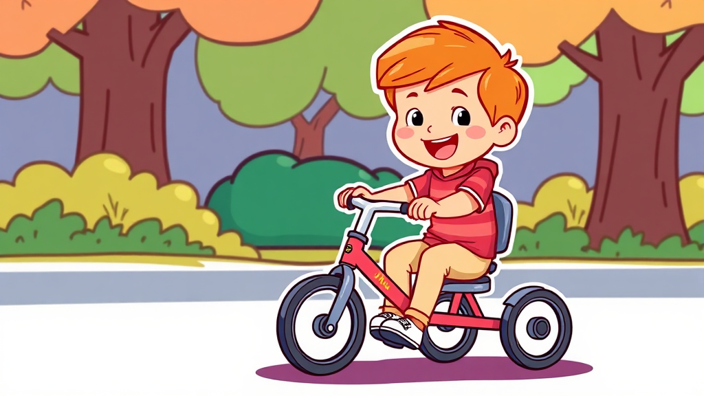 트라이크 vs 자전거/유모차 비교 (cartoon 스타일)