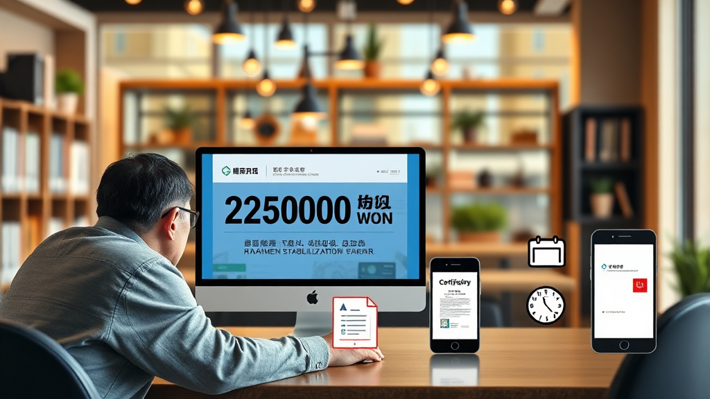 25만원 경영안정바우처 신청 방법 상세 안내 (realistic 스타일)