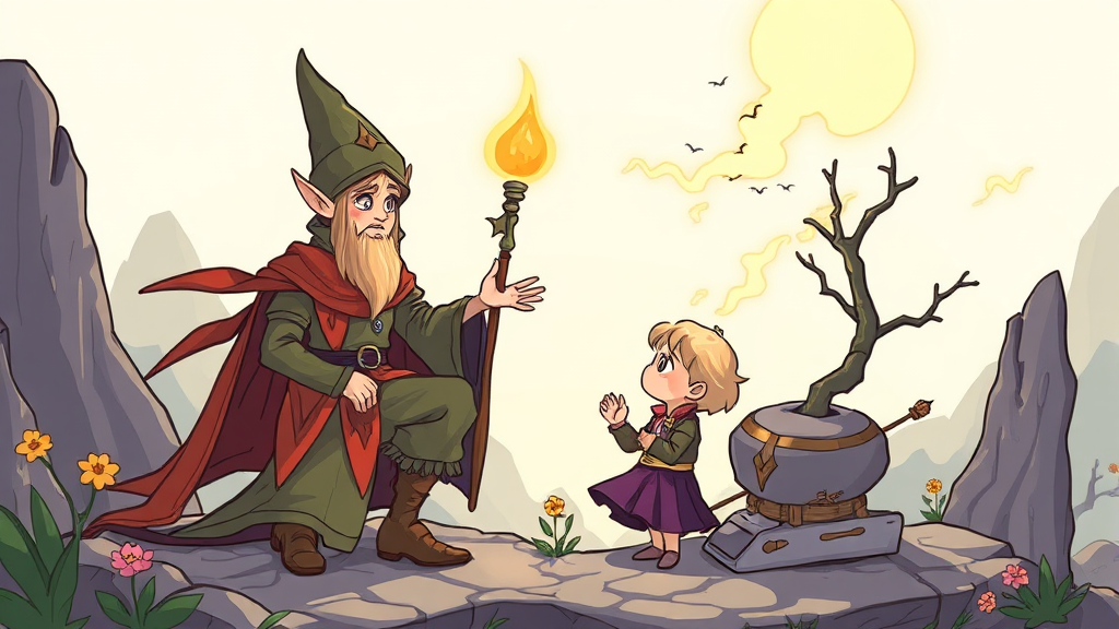 프리렌과 제리에: 스승과 제자의 특별한 연결고리 (cartoon 스타일)