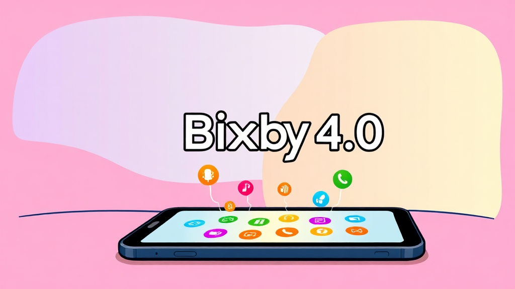 음성 명령으로 스마트폰을 자유롭게: 빅스비 4.0 활용법 (cartoon 스타일)