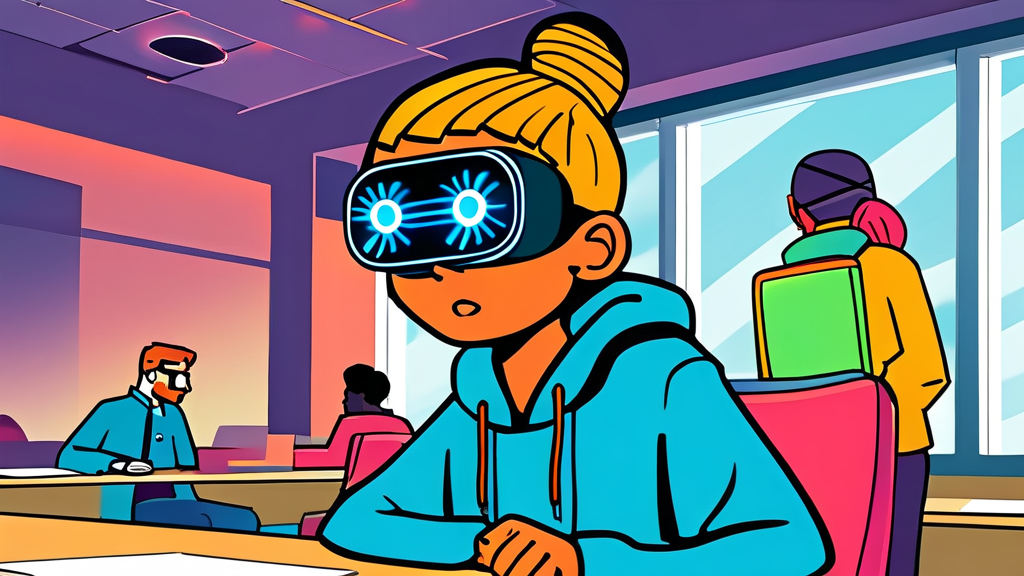 AI 스마트 안경, 시험장에서의 위험성 (cartoon 스타일)