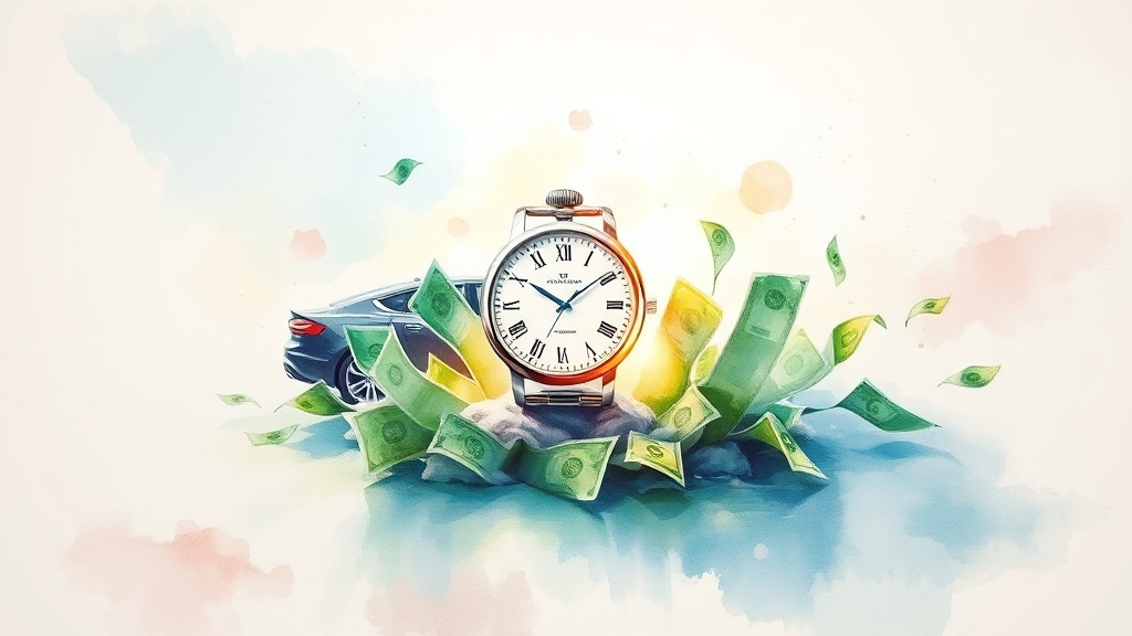 DB 다이렉트 자동차보험, 똑똑하게 갱신하세요! (watercolor 스타일)