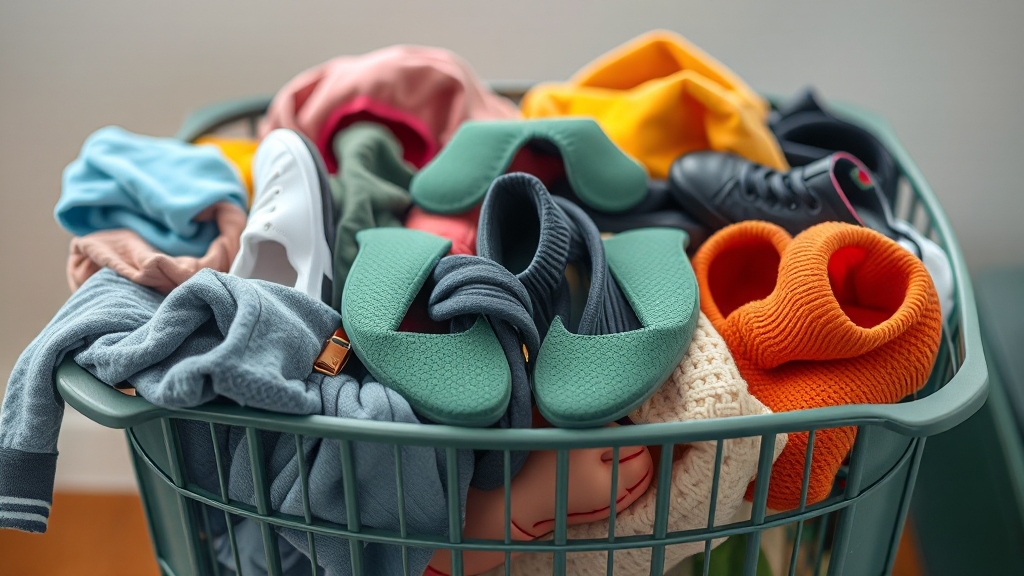 헌옷 수거함, 무엇을 넣어야 할까요? (realistic 스타일)