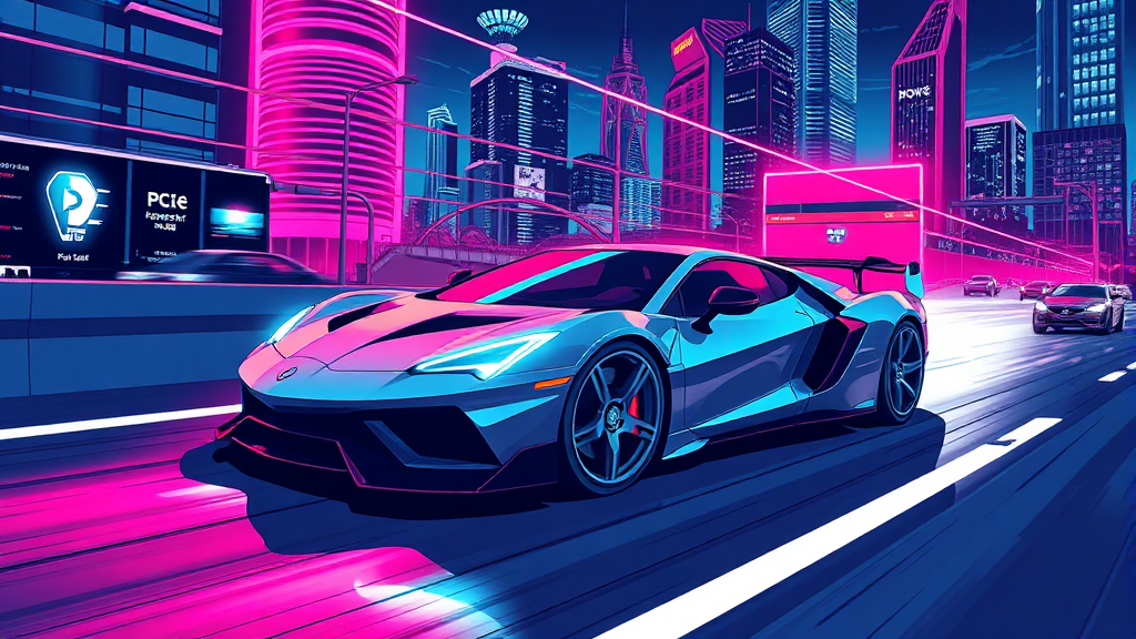 PCIe SSD 활용 및 성능 향상 (illustration 스타일)