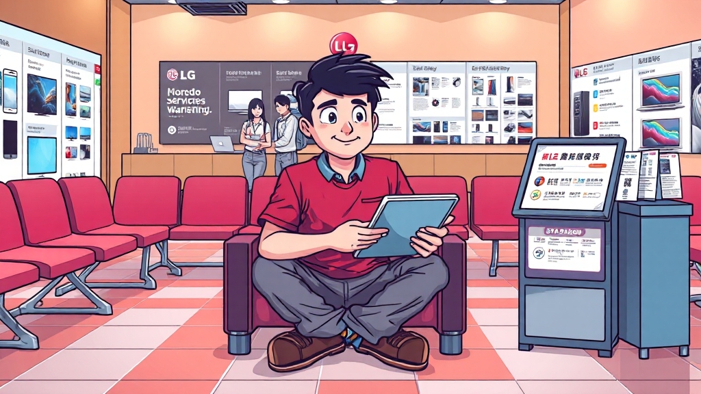 서비스센터 이용 시 유의사항 (cartoon 스타일)