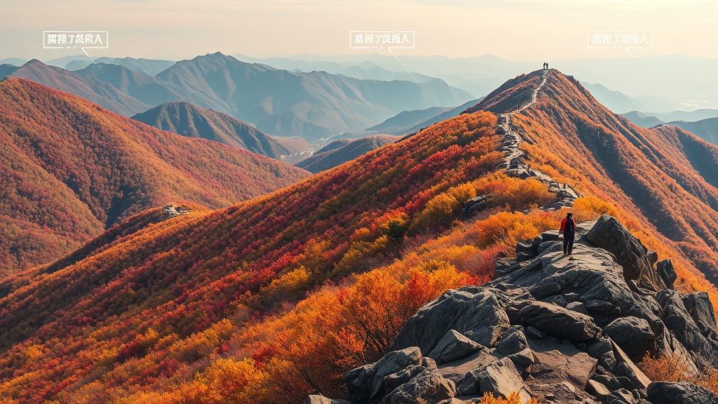 설악산 등산 코스 한눈에 보기 (realistic 스타일)