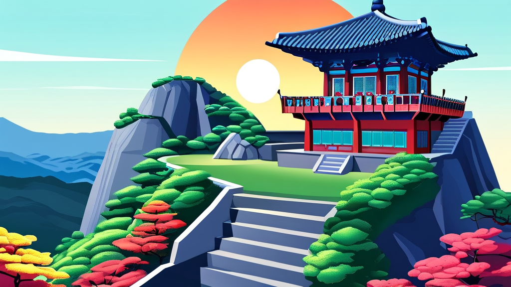 망우산 구간의 주요 지점과 숨겨진 매력 (illustration 스타일)
