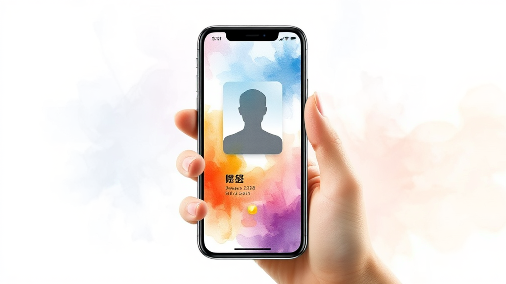 정부24 모바일 신분증 발급 (watercolor 스타일)