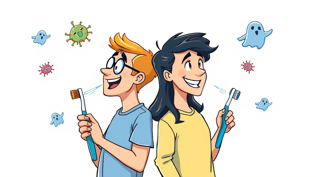 입냄새 원인과 해결 필요성 (cartoon 스타일)