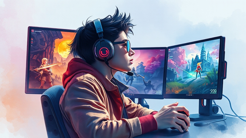 AI 기능 및 멀티 디스플레이 활용법 (watercolor 스타일)