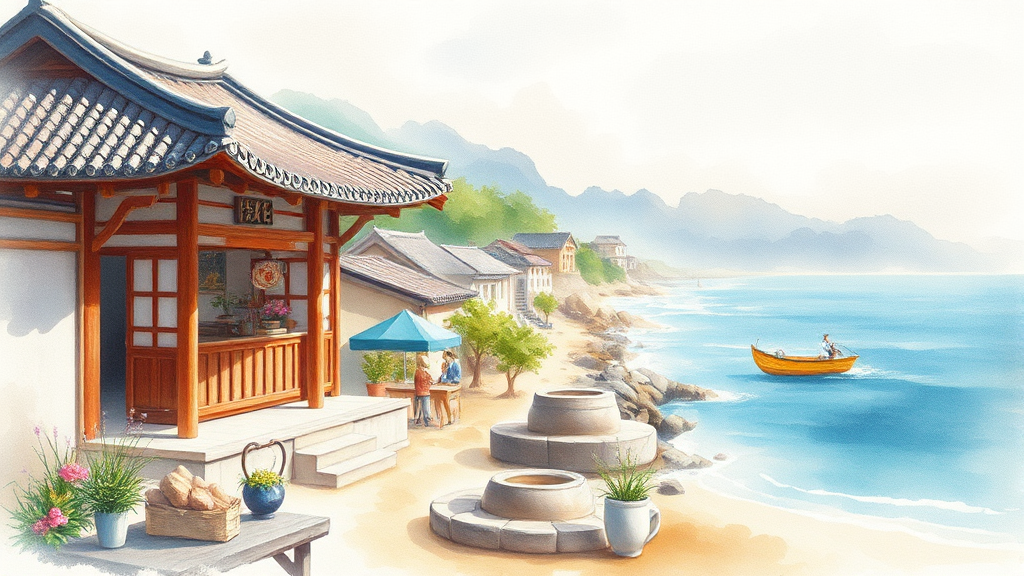 강릉 1일차: 시내 & 주요 관광지 (watercolor 스타일)