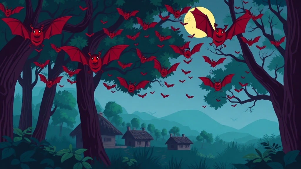 니파 바이러스 국제적 확산 (cartoon 스타일)