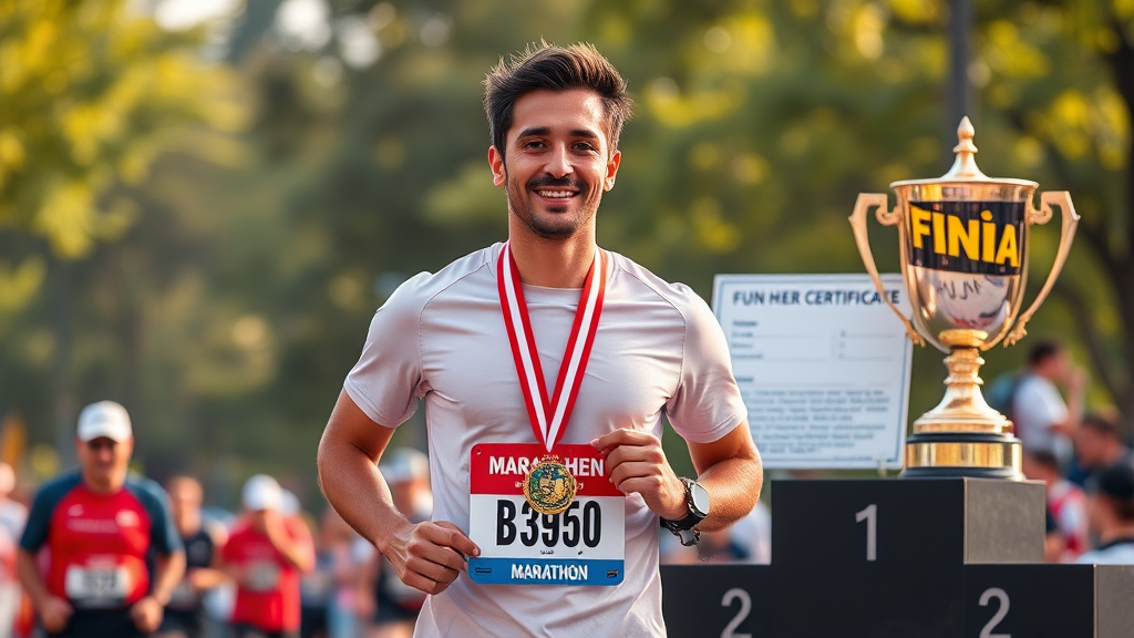 푸짐한 기념품, 시상 혜택 및 기록증 안내 (realistic 스타일)