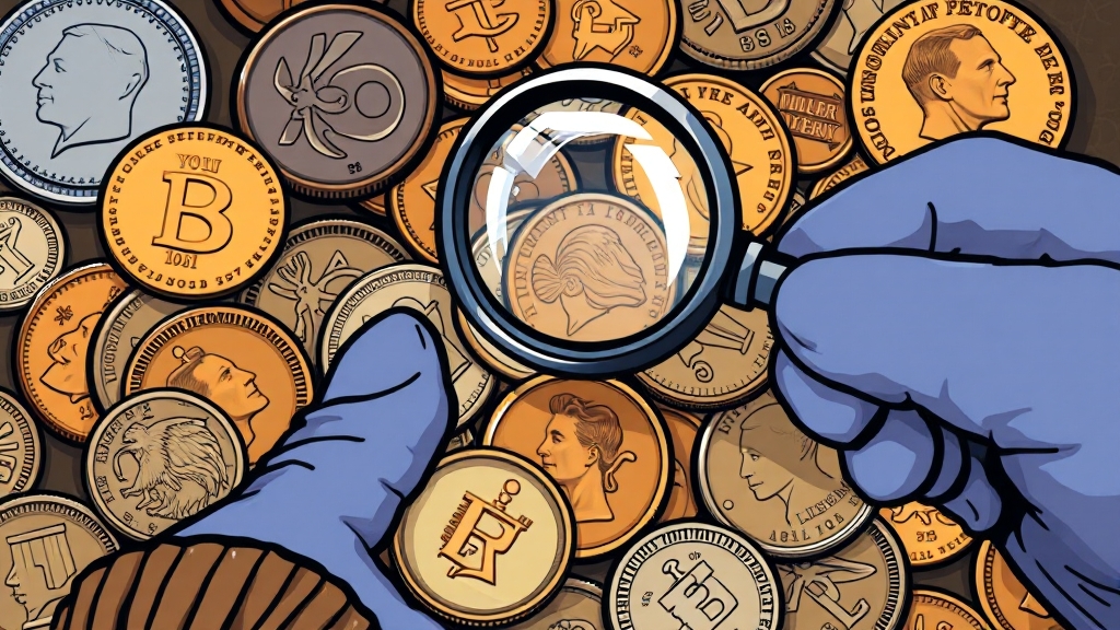 희귀 동전 수집 시 주의사항 (cartoon 스타일)