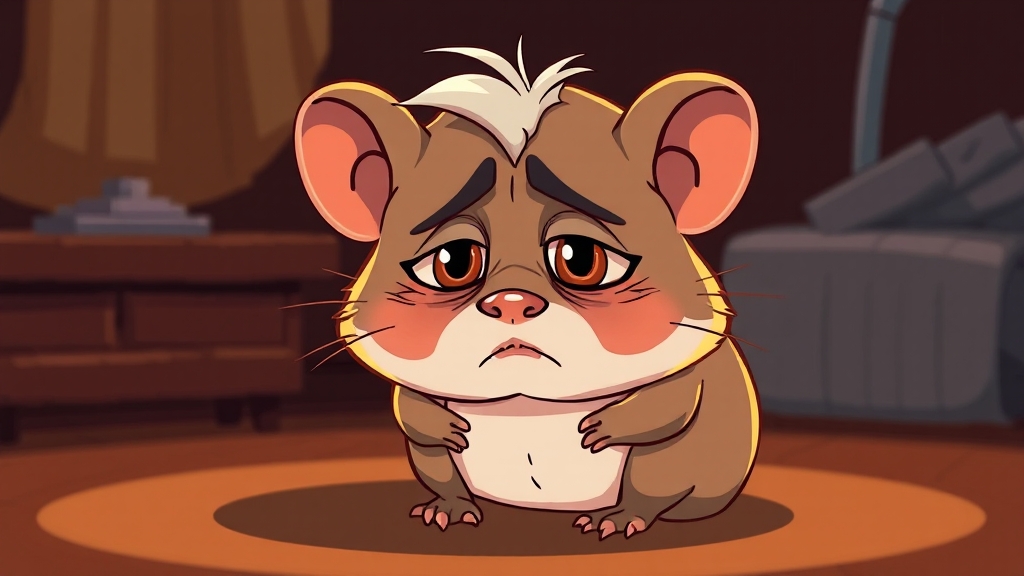 노령 햄스터 주요 증상 (cartoon 스타일)