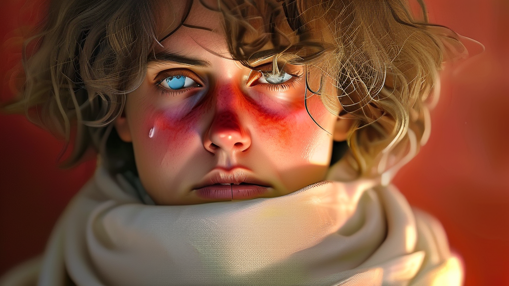 병원 진료가 필요한 편도선염 증상 가이드 (realistic 스타일)