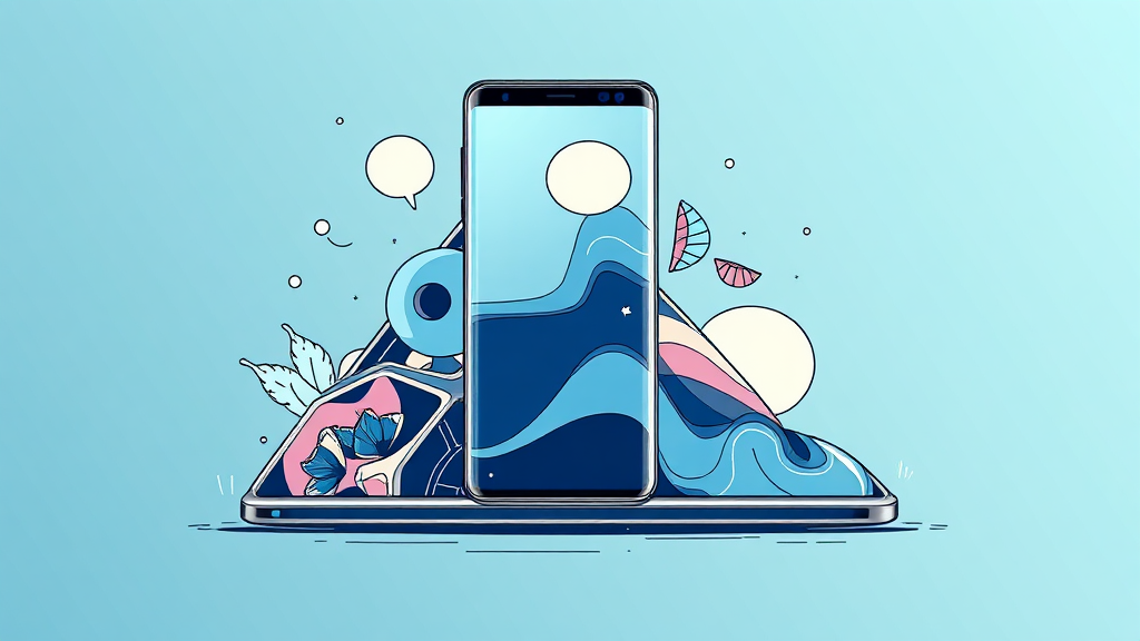 갤럭시 트라이폴드: 핵심 특징 (illustration 스타일)