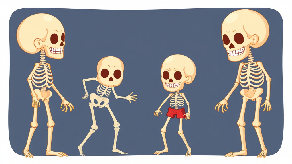 뼈 건강을 지키는 칼슘, 비타민D, 비타민K2의 역할 (cartoon 스타일)