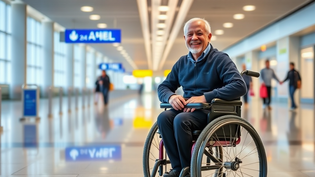 인천공항 교통약자 서비스 (realistic 스타일)