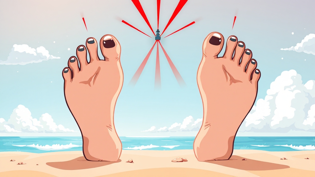 발톱 무좀 치료법: 병원 vs. 자가 관리 (cartoon 스타일)