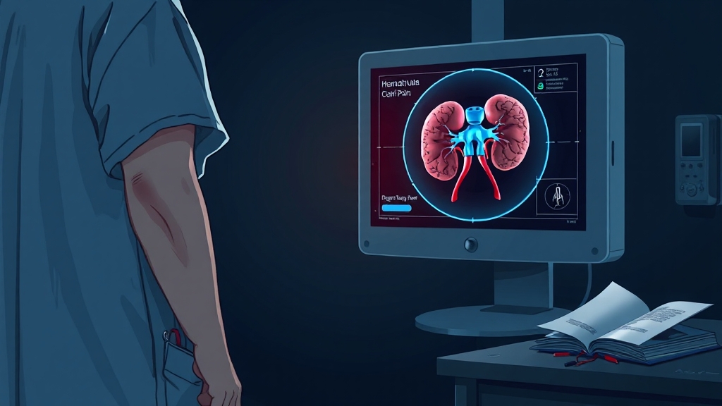 신장암 초기 증상 및 진단 방법 (illustration 스타일)