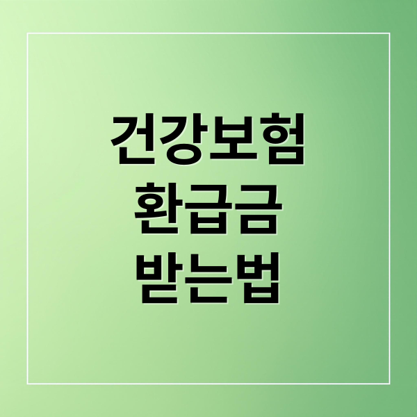 건강보험
환급금
받는법 (건강보험 환급금)