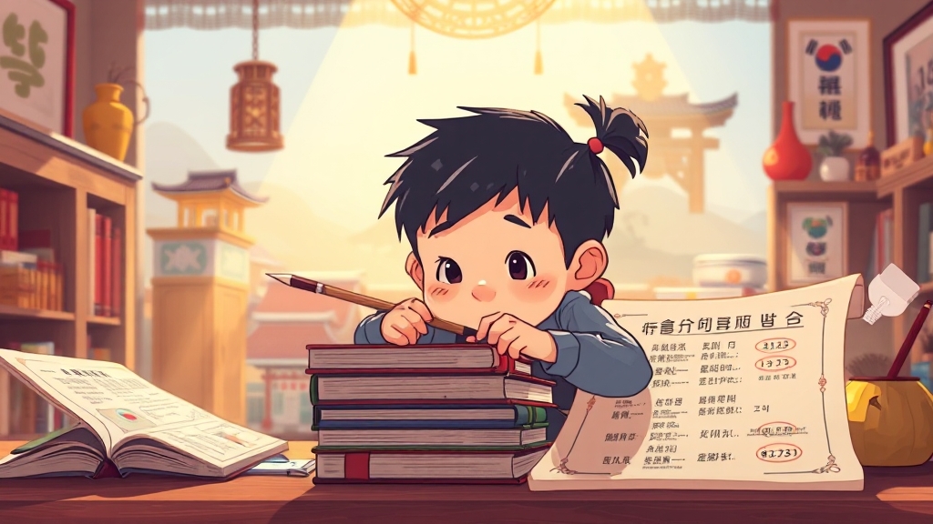 한능검 시험 개요 (cartoon 스타일)