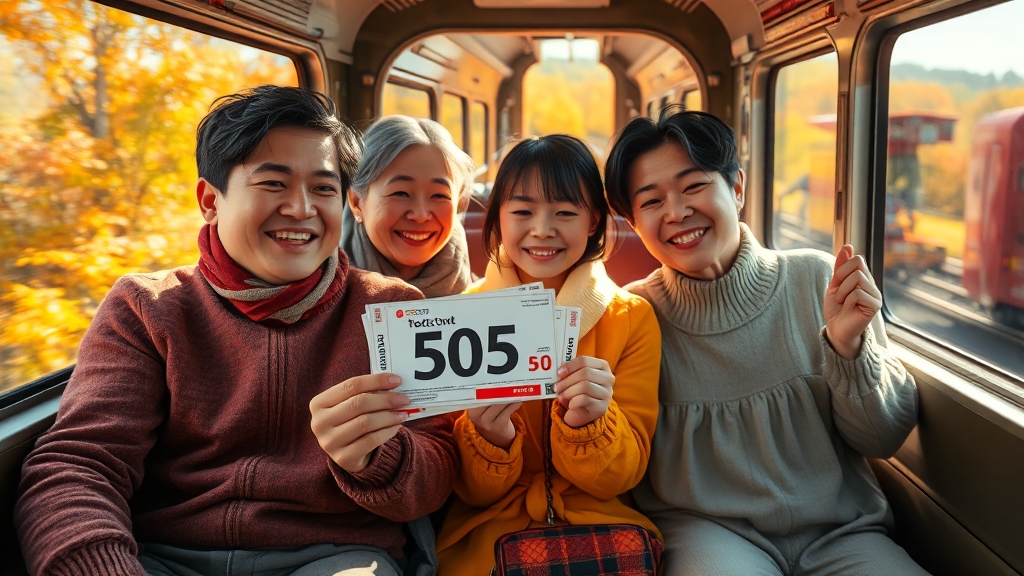 추석 기차표 할인 이벤트 (realistic 스타일)