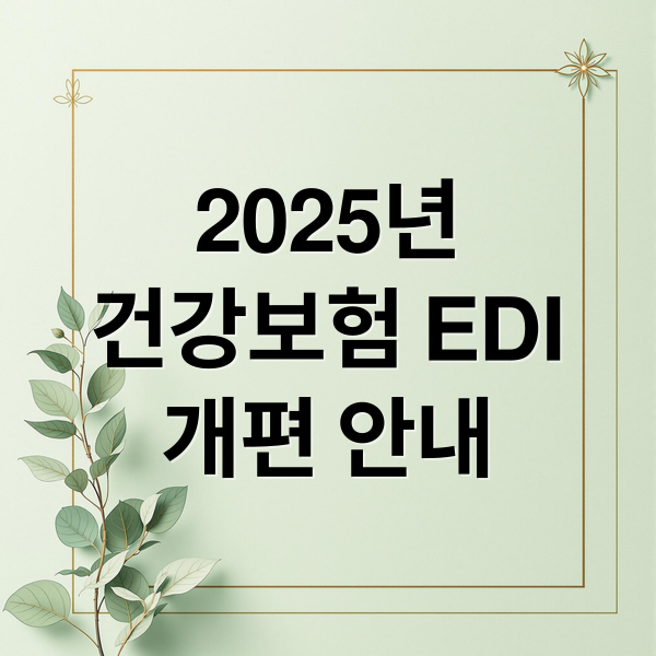 2025년
건강보험 EDI
개편 안내 (국민건강보험 EDI 2025년)
