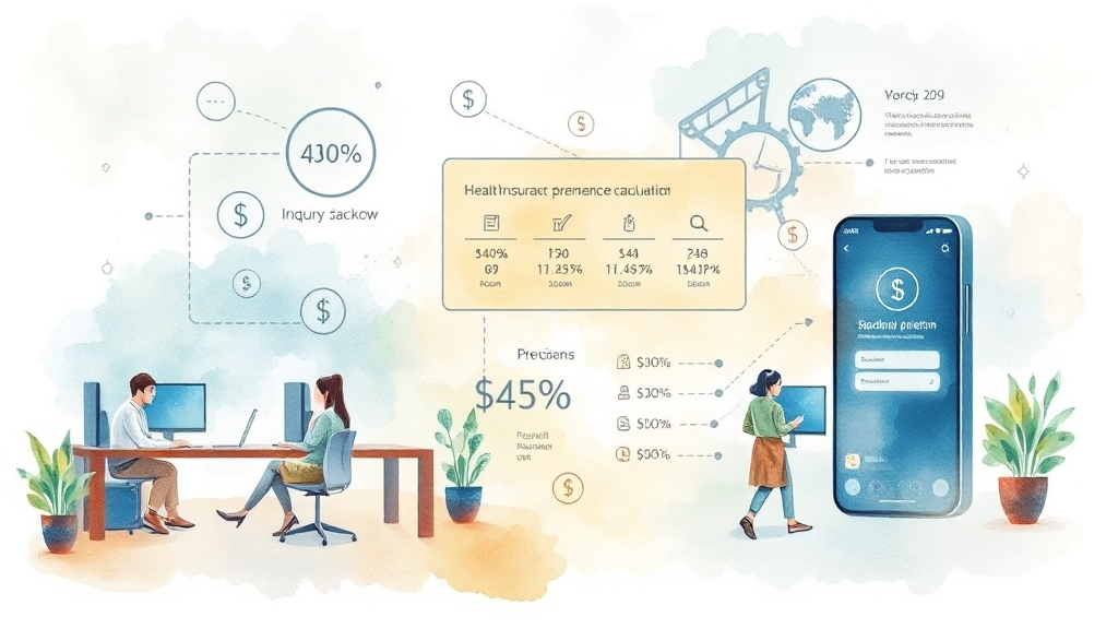 보험료 계산 기준은? (watercolor 스타일)