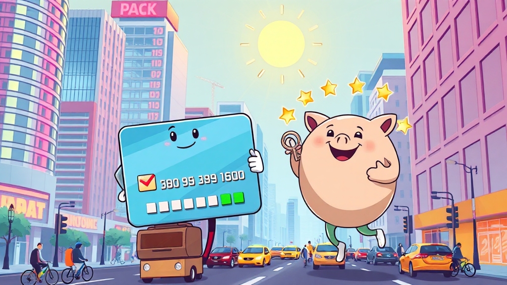 신용점수 올리는 핵심 전략 (cartoon 스타일)