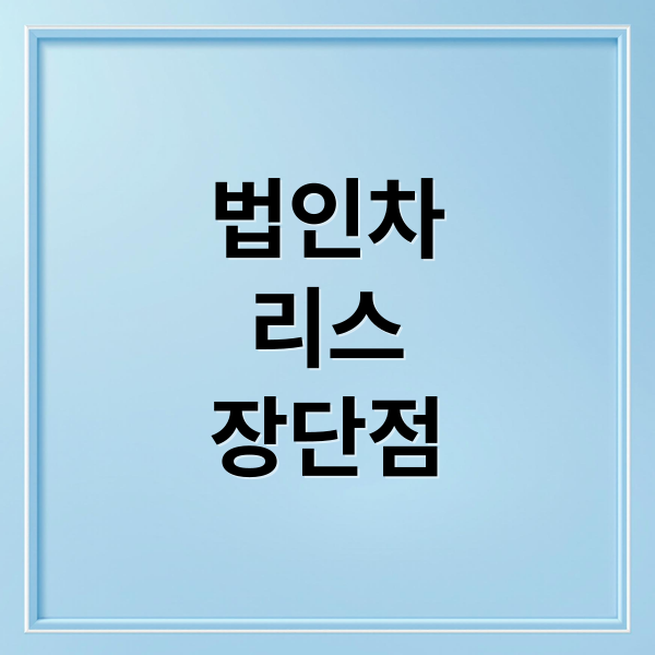 법인차
리스
장단점 (법인 자동차 리스 장단점)