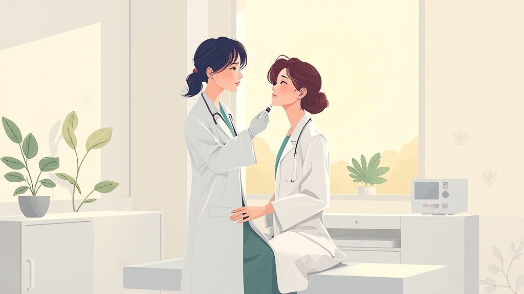 췌장암 환자를 위한 치료 후 관리 (illustration 스타일)