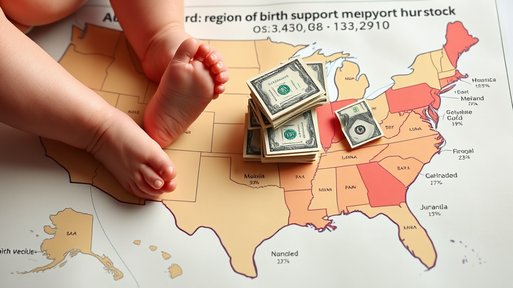 우리 동네 출산지원금, 얼마나 받을 수 있을까? (realistic 스타일)