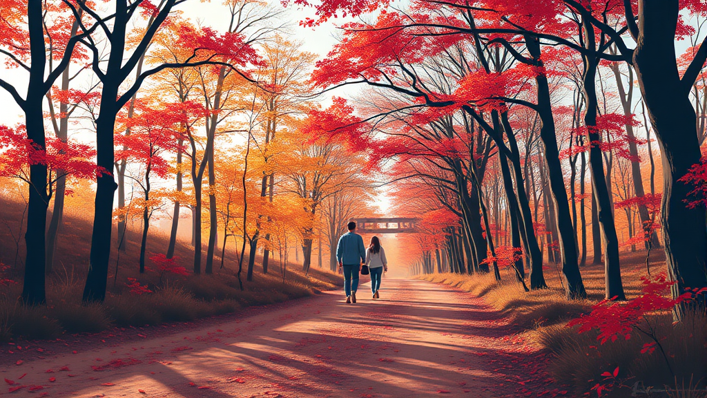 탐방로 및 산책 코스 정보 (illustration 스타일)