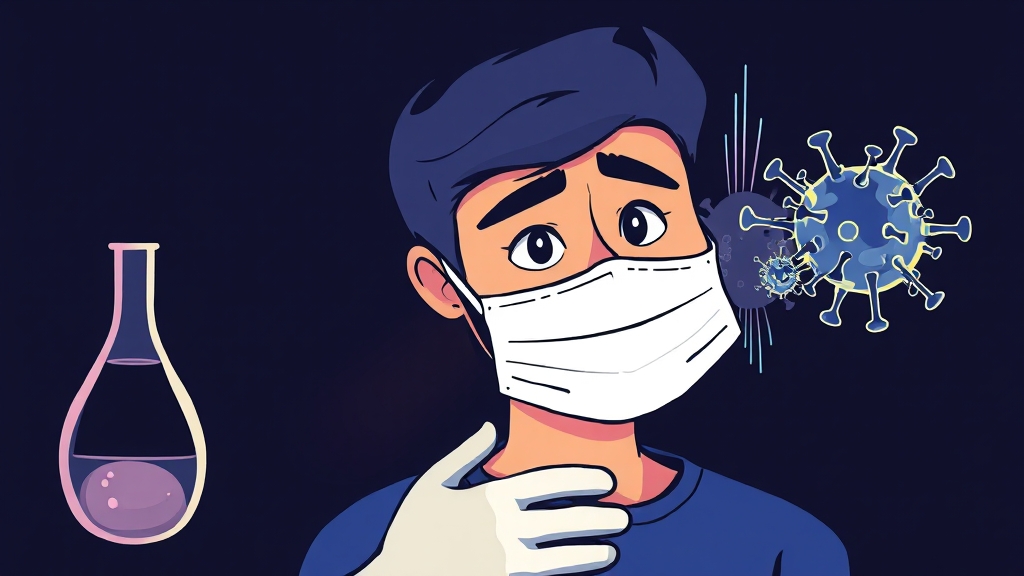 재감염 가능성과 후유증 관리 (cartoon 스타일)