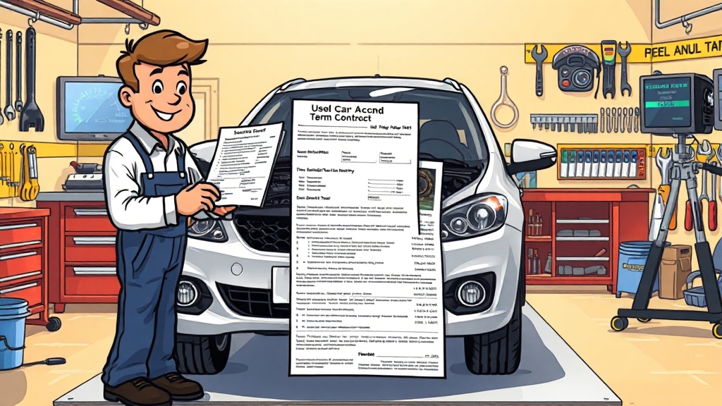 계약 전 가장 중요한 차량 상태 점검 (cartoon 스타일)