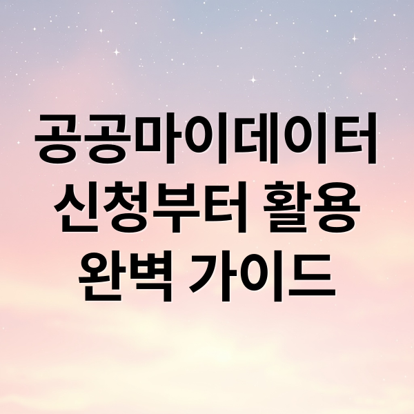 공공마이데이터
신청부터 활용
완벽 가이드 (공공 마이데이터 가입 방법)