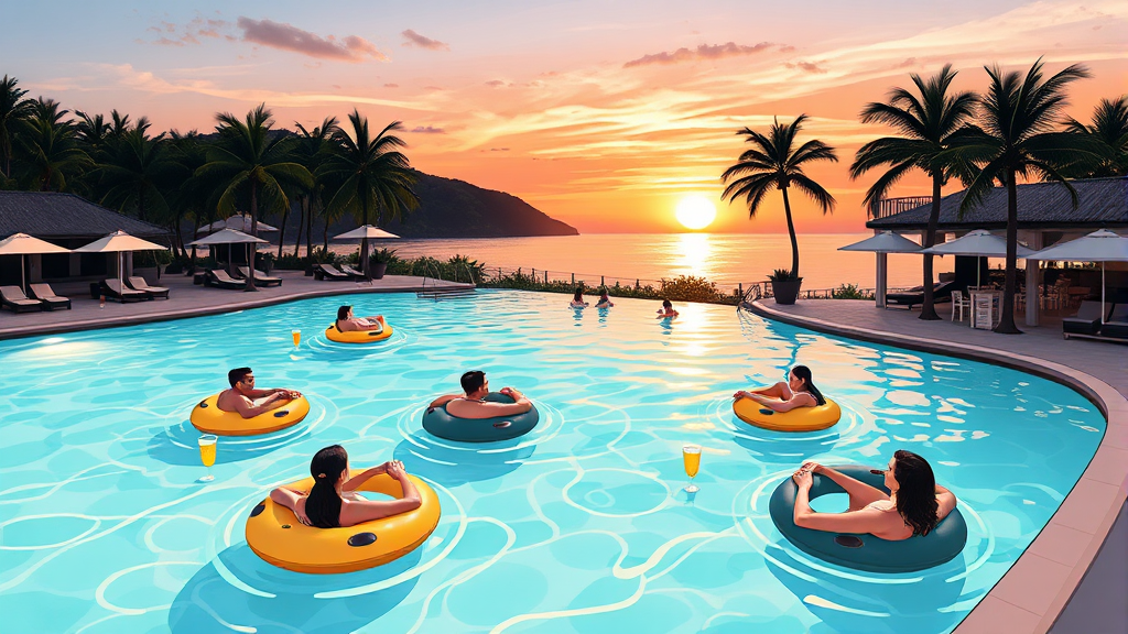 시설 상세 안내: 크기, 깊이, 특징 (illustration 스타일)