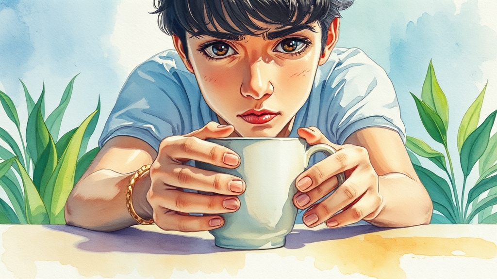 카페인, 눈 떨림의 숨은 주범? (watercolor 스타일)