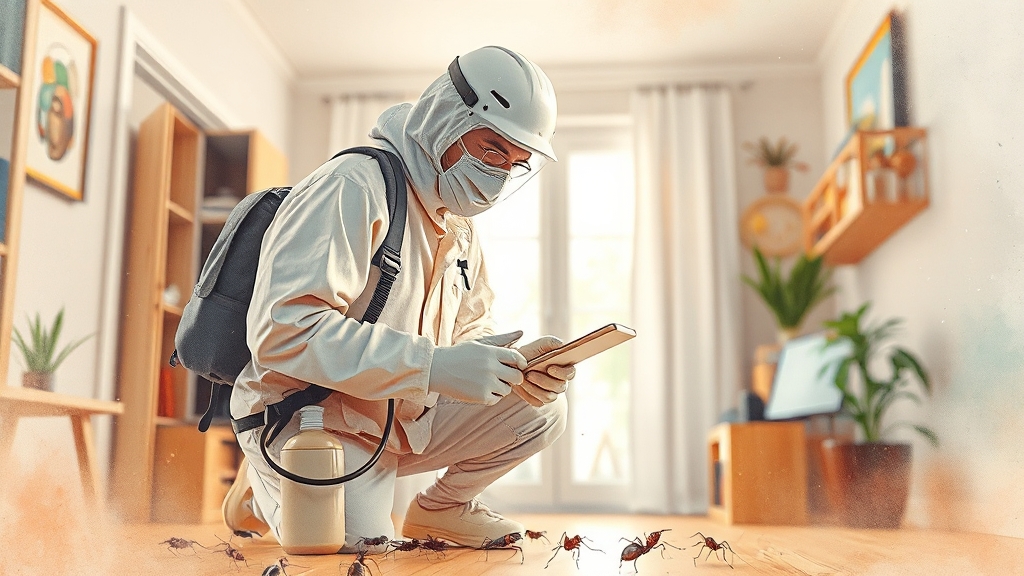 전문가에게 맡기는 해충 방제 서비스 (watercolor 스타일)