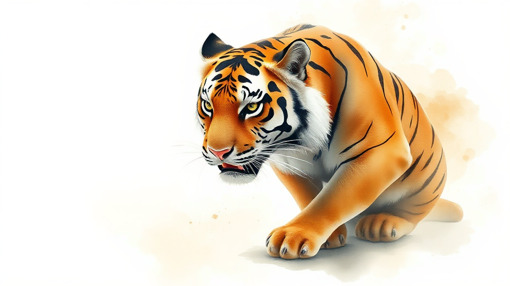 호랑이띠: 존재감 빛나는 해 (watercolor 스타일)