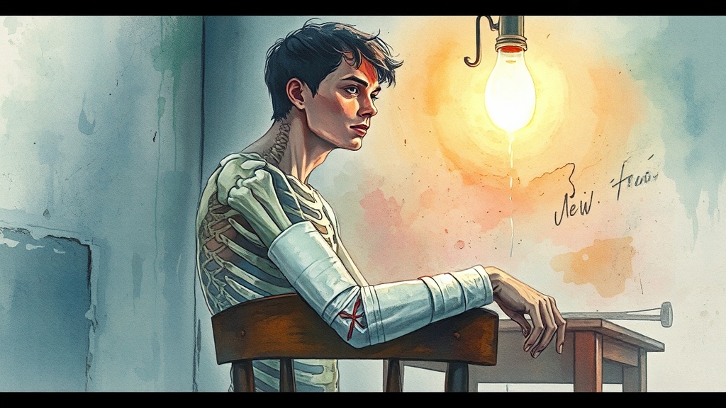 뼈 부러짐 꿈, 무슨 의미? (watercolor 스타일)