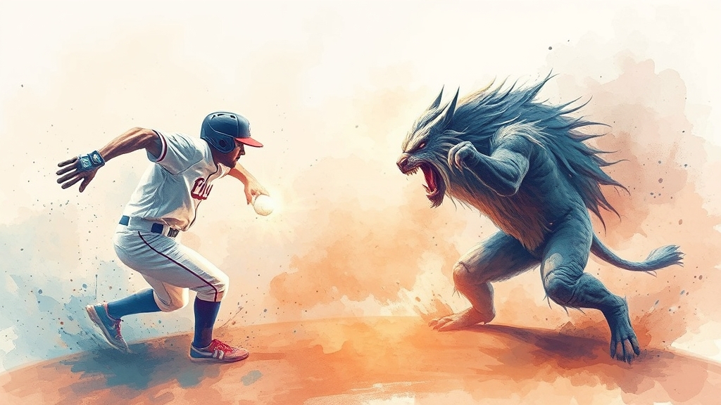 선발 투수, 폰세 vs 가라비토 (watercolor 스타일)