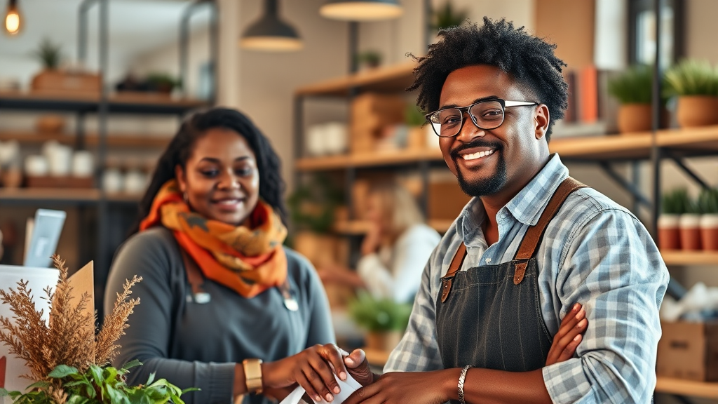 소상공인 경영안정바우처: 지원 대상 및 개요 (realistic 스타일)