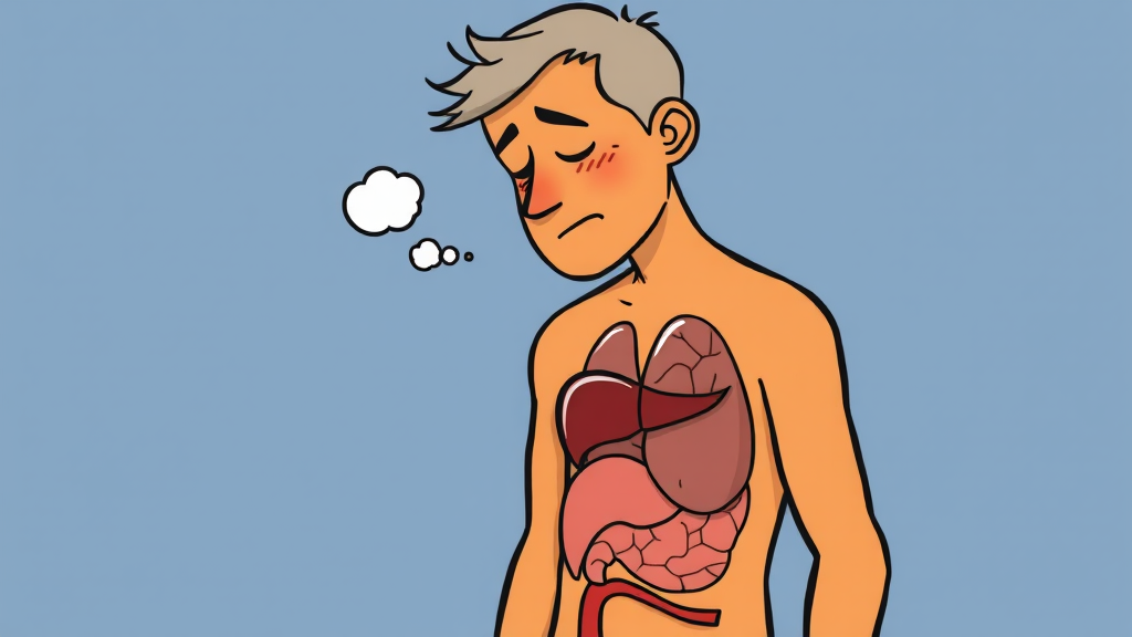 간수치 상승 시 나타나는 증상 (cartoon 스타일)