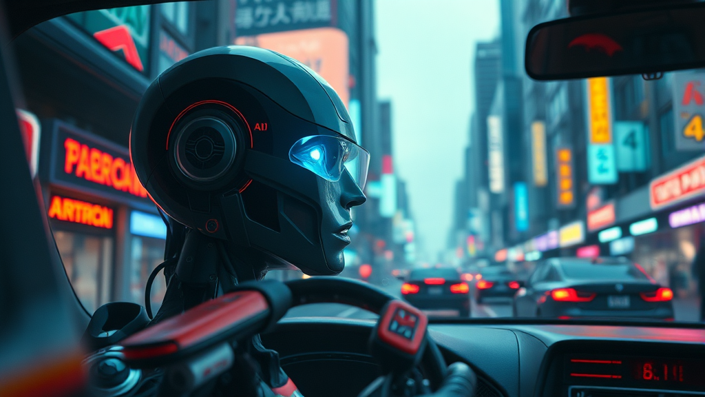 자율주행 기술 트렌드 (realistic 스타일)